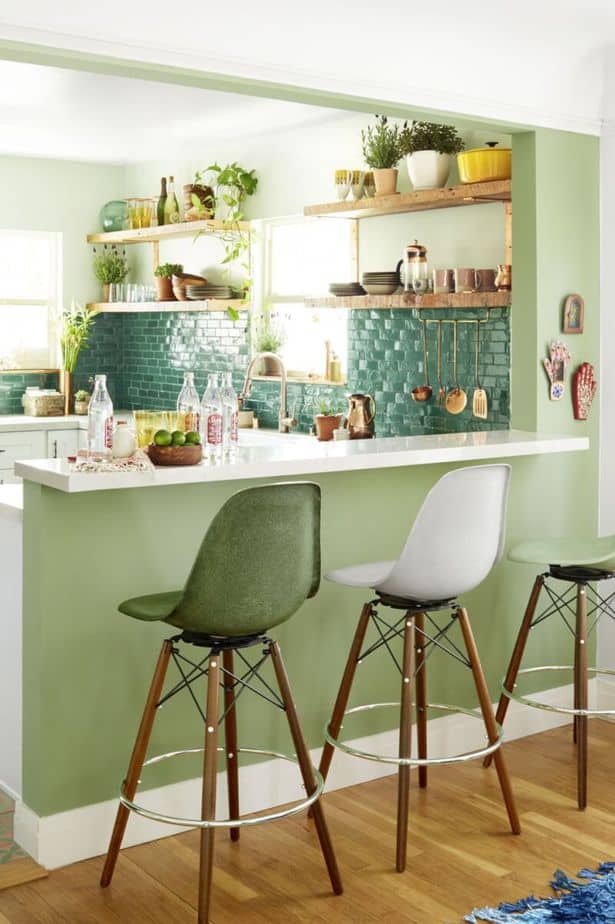 Colors That Go with Green Kitchen unique style