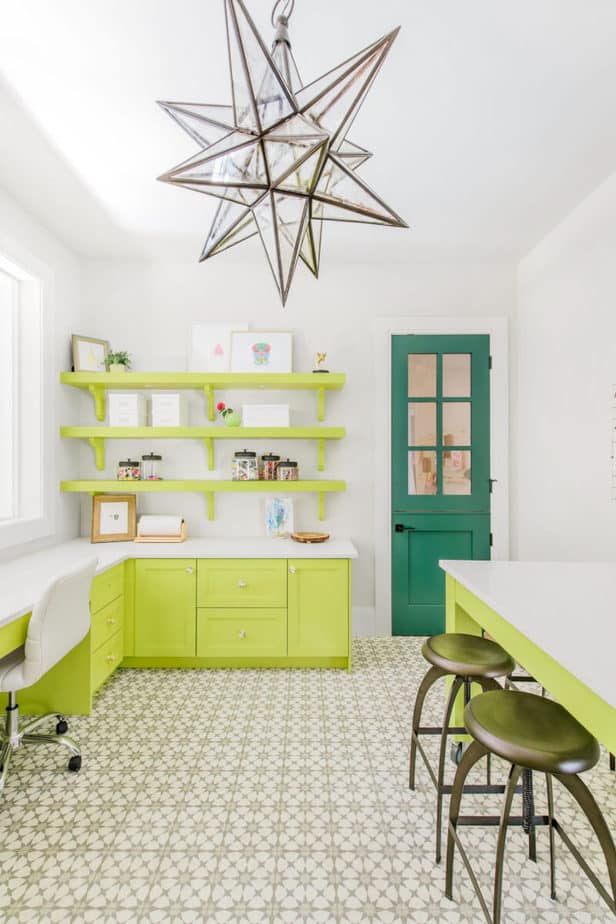 Colors That Go with Green Kitchen with industrial styled