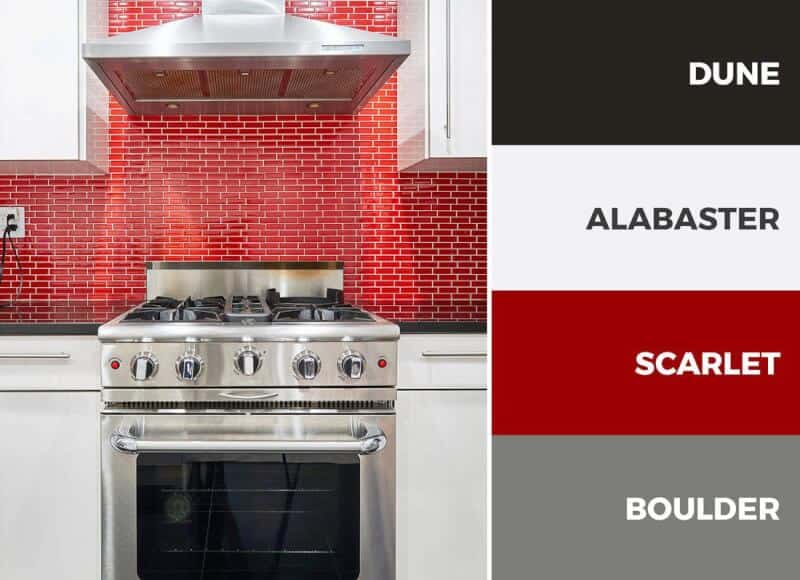 Colors That Go with Red in A Kitchen scarlet