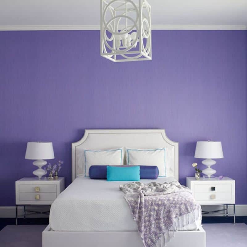 Colors That Matches with Purple for simple bedroom