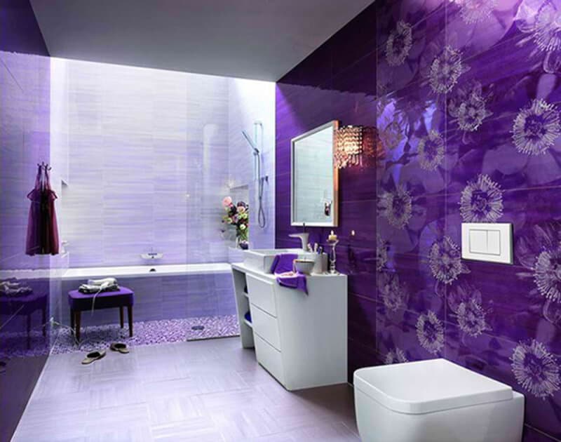 Colors That Purple Go With in bathroom
