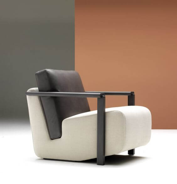 Arm chair with monochrome color