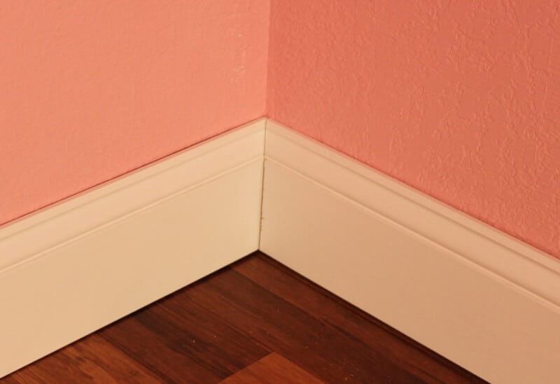 Colonial Baseboard on Pink Walls