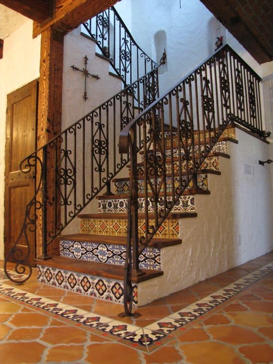 Wrought iron railing with a touch of Mexican style