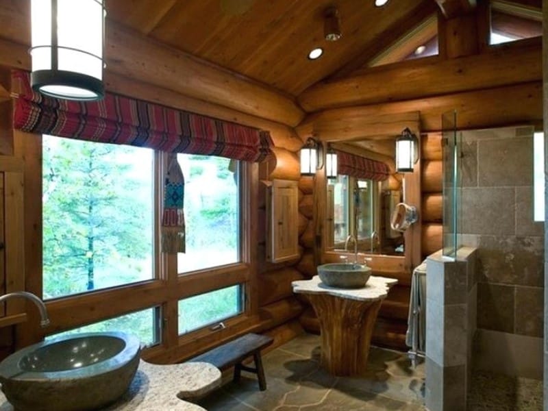 Log Bathroom Ceiling
