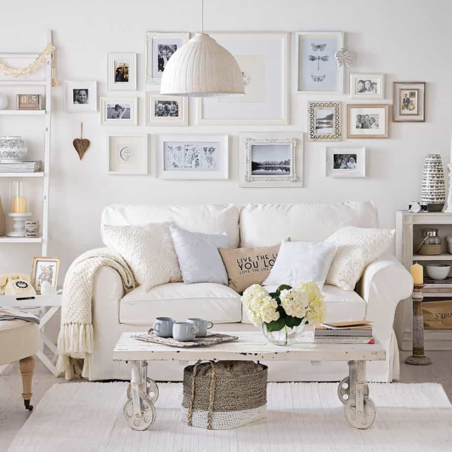 Compact Shabby Chic Living Room. Source: idealhome.co.uk