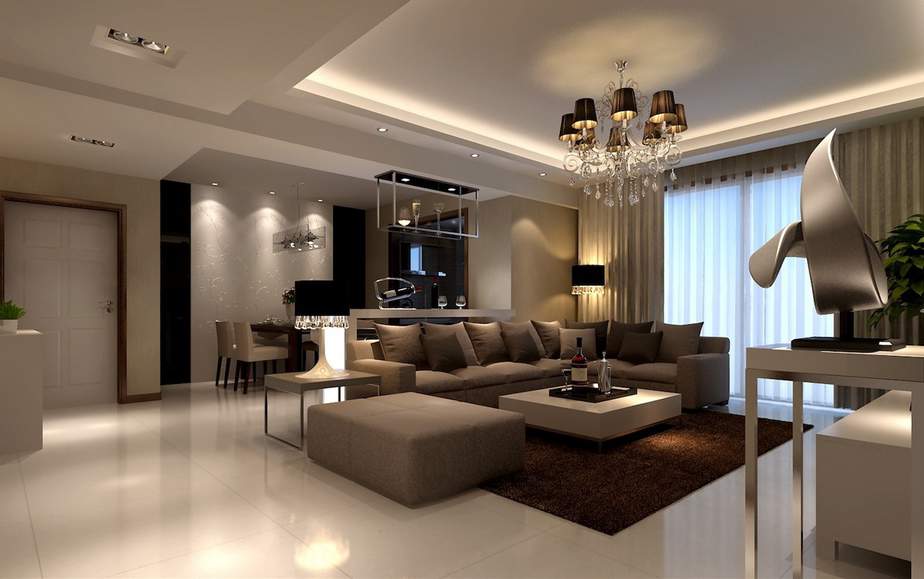 Modern, Classy Brown Couch Living Room