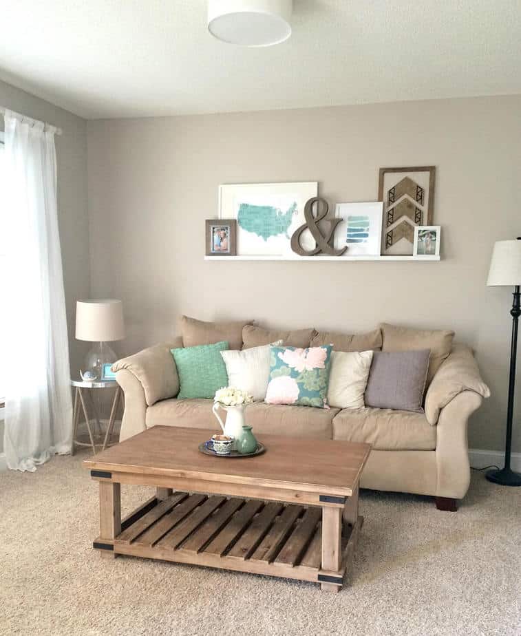 Cute Mini Beige Living Room. Source: homebnc.com