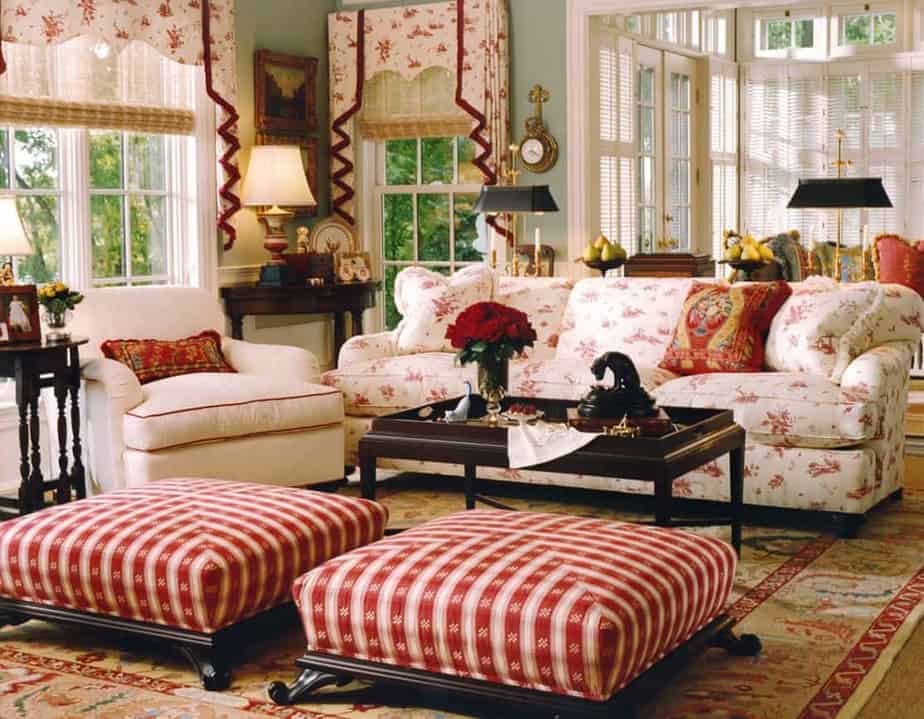 Pretty French Country Living Room. 