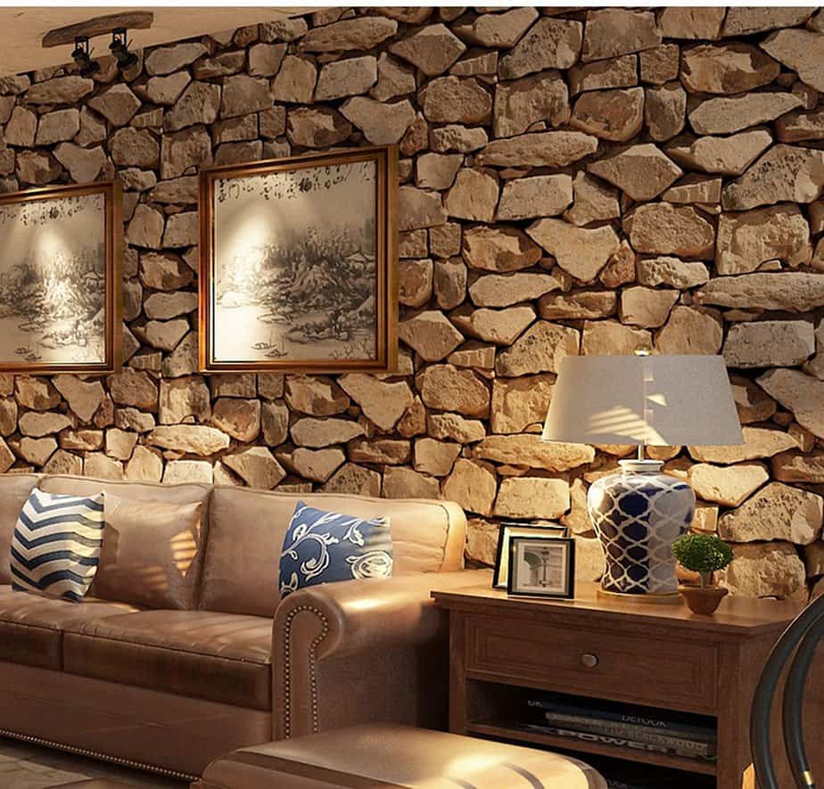 Stone Walling as Unique Element in Living Room