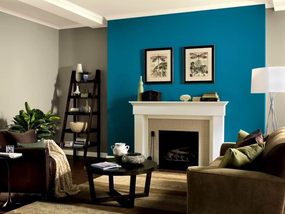 Admirable Blue and Brown Living Room