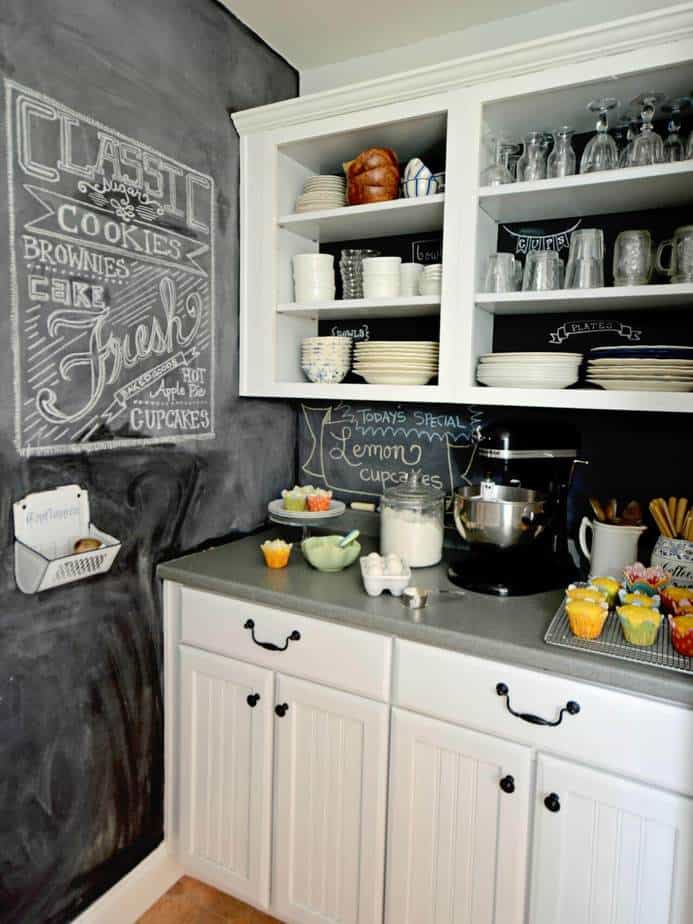 Cool Kitchen Backsplash with Chalkboard