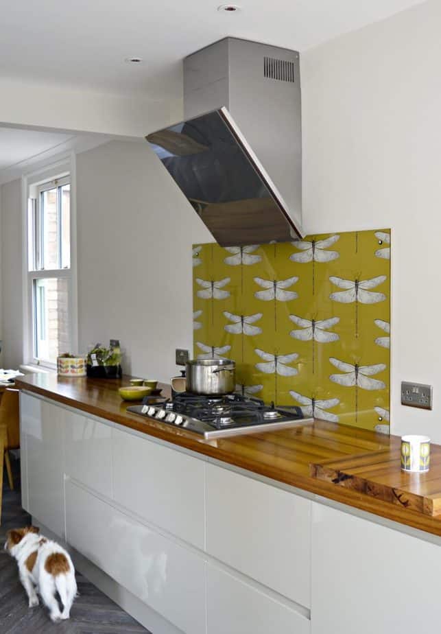 Upgraded Yellow Kitchen Backsplash 