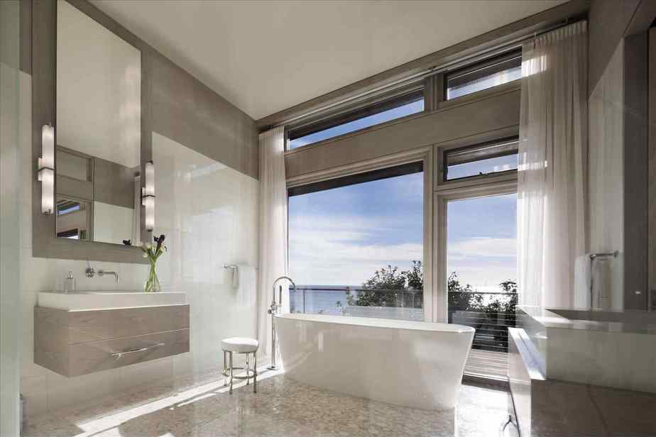 Grey Bathroom with Windowpane