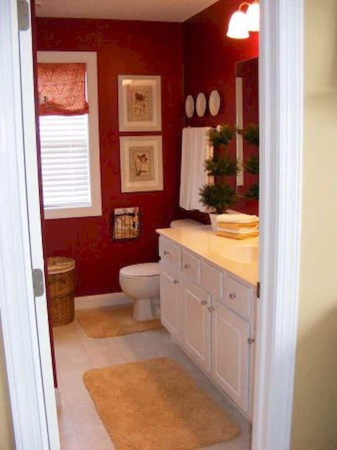 Attractive Burgundy Bathroom