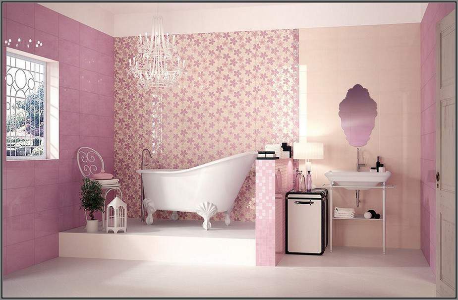 Floral Bathroom Accent Wall