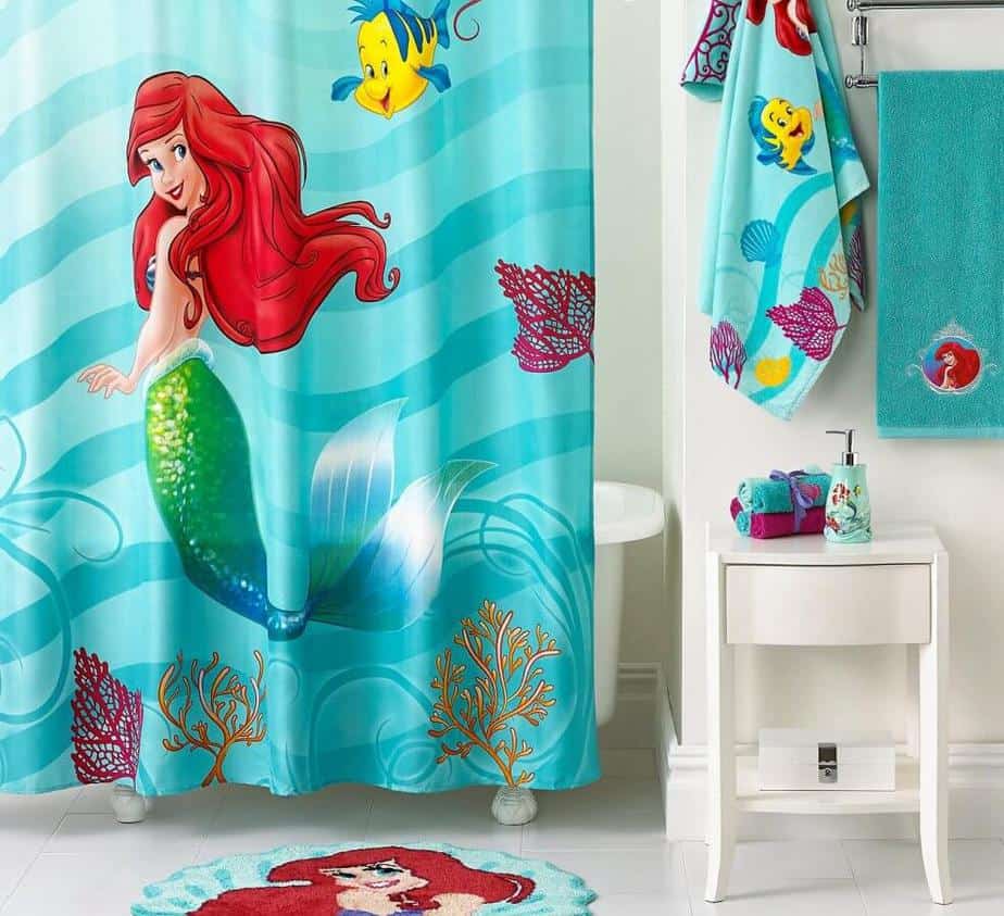 Mermaid Curtain for Girl Bathroom