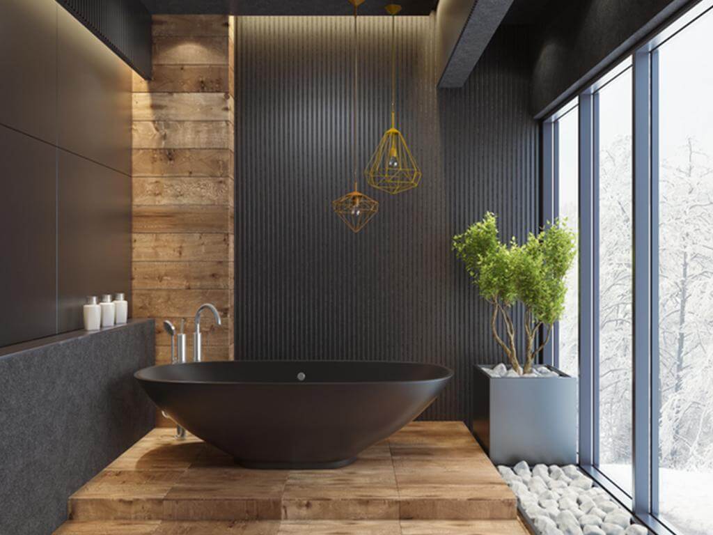 Charming Black Bathroom