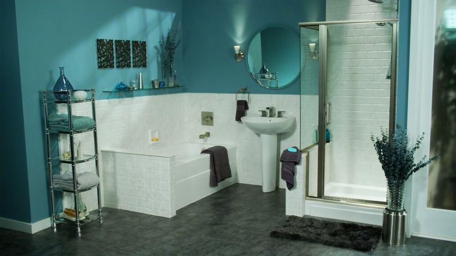 Dramatic Teal Bathroom