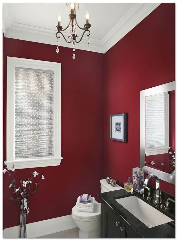 Graceful Burgundy Bathroom