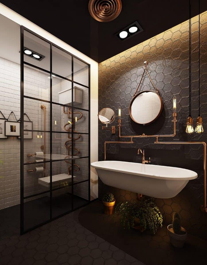 Graceful Industrial Bathroom