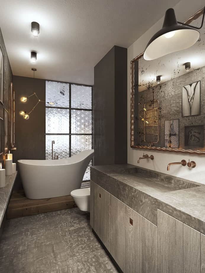 Grey Bathroom with Innovative Décor