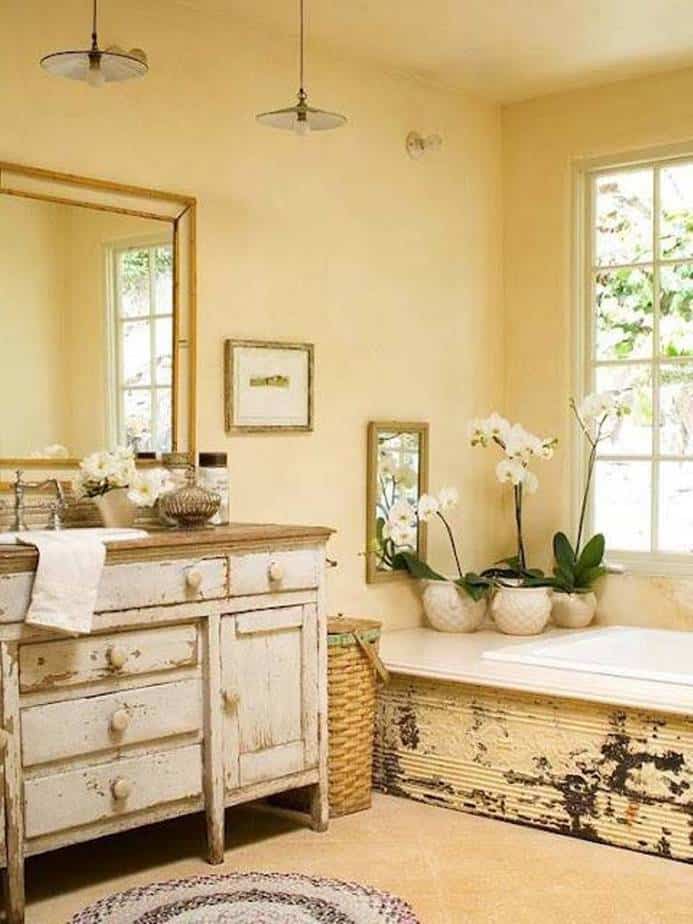 Reclaimed Yellow Bathroom