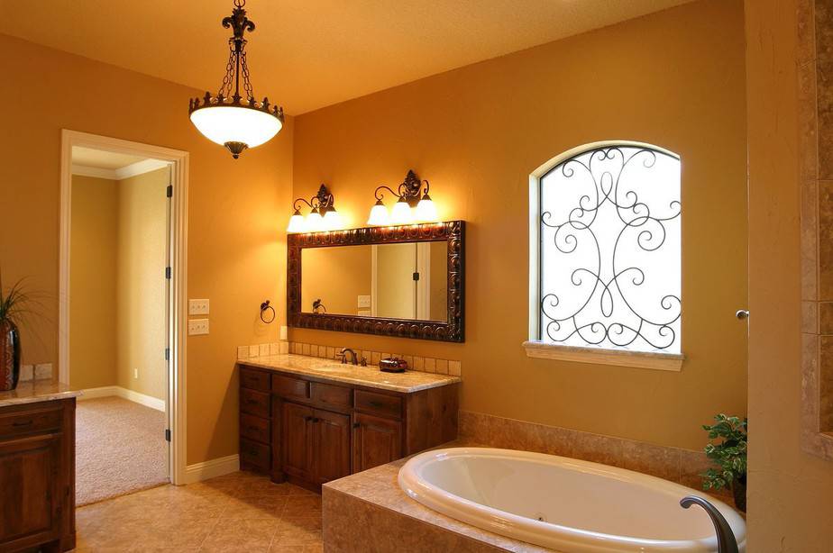 Soothing Orange Bathroom