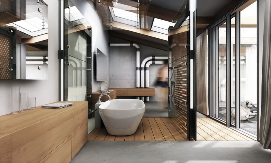 Terrific Ceiling for Industrial Bathroom