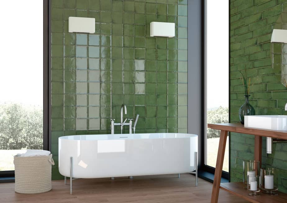 Unique Green Bathroom