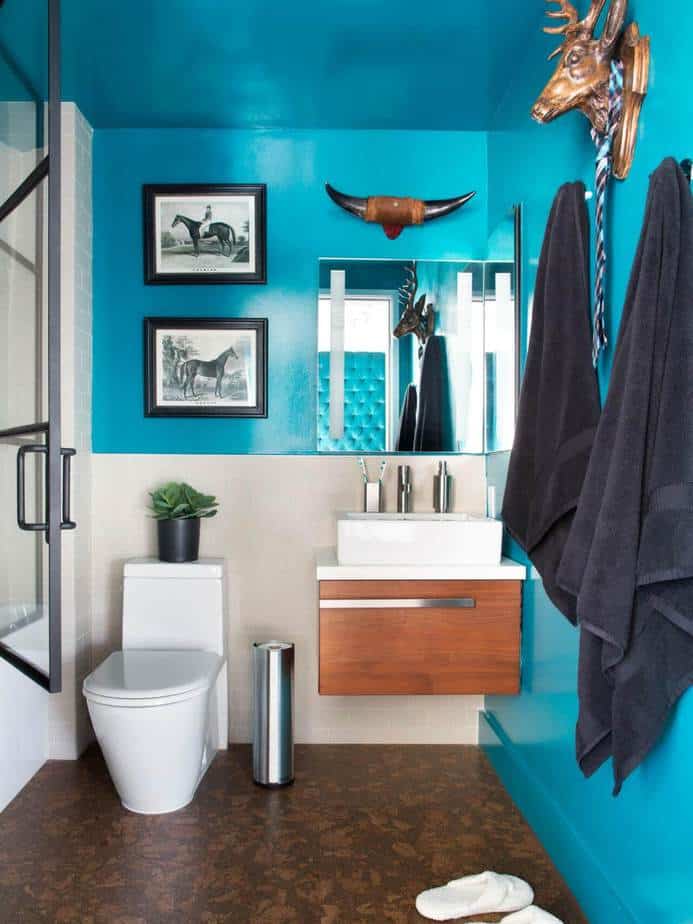 Unique Teal Bathroom