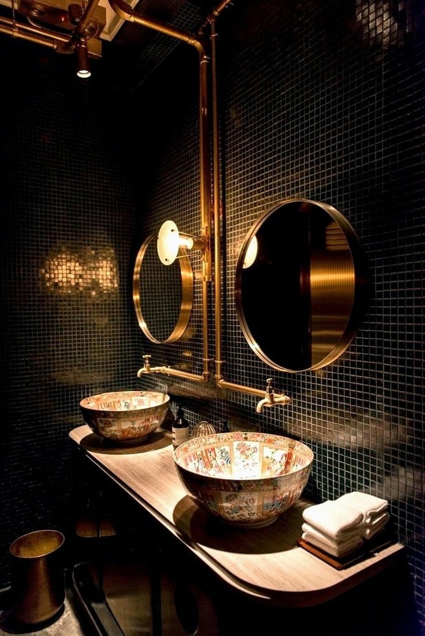 Dramatic Steampunk Bathroom