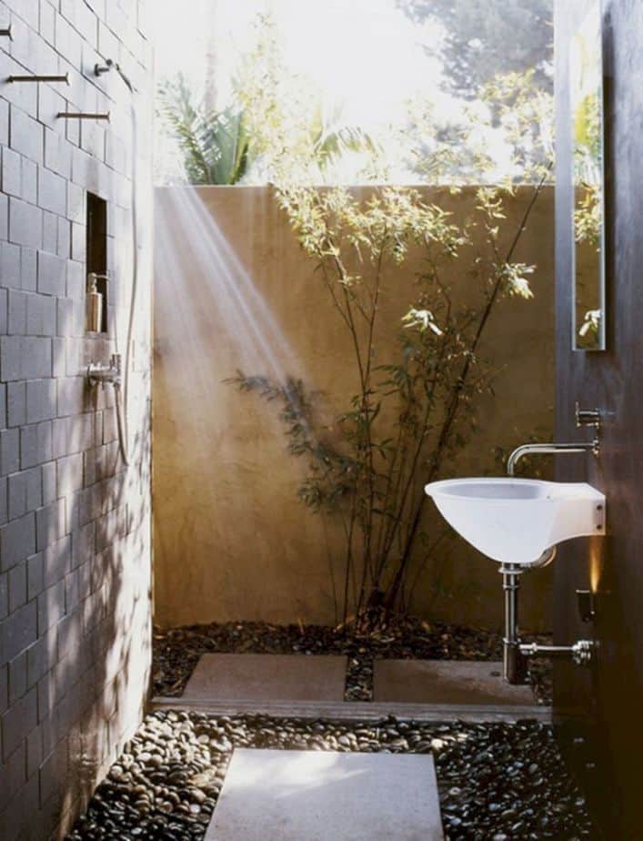 Natural Pool Bathroom