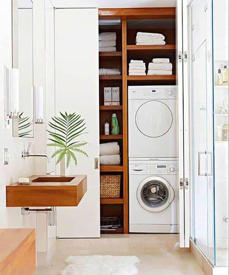 Slim Bathroom Laundry Room