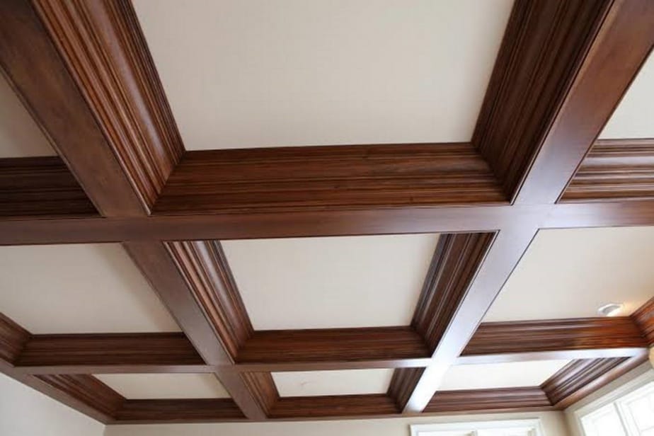 Coffered ceiling with crown molding 