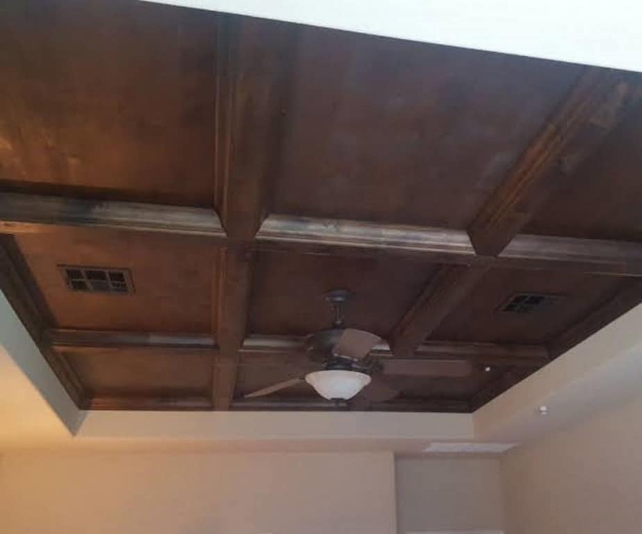 Wood coffered ceiling 