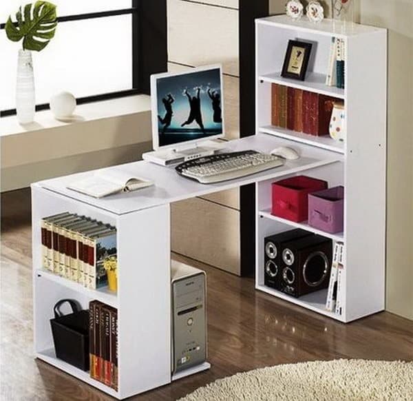 Two Bookshelves DIY Computer Desk