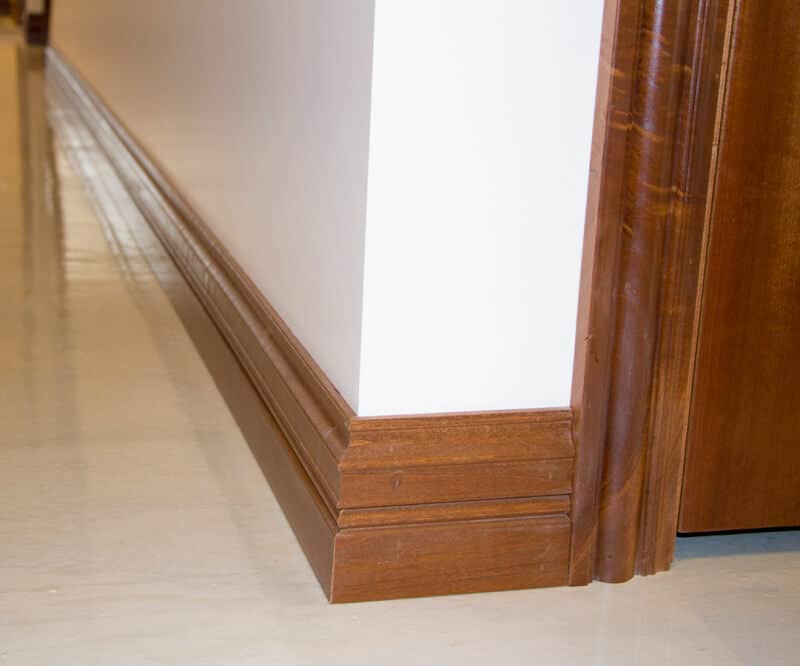Sculpted Wood Baseboard in Natural Wood Color